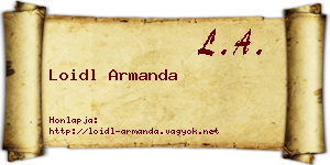 Loidl Armanda névjegykártya